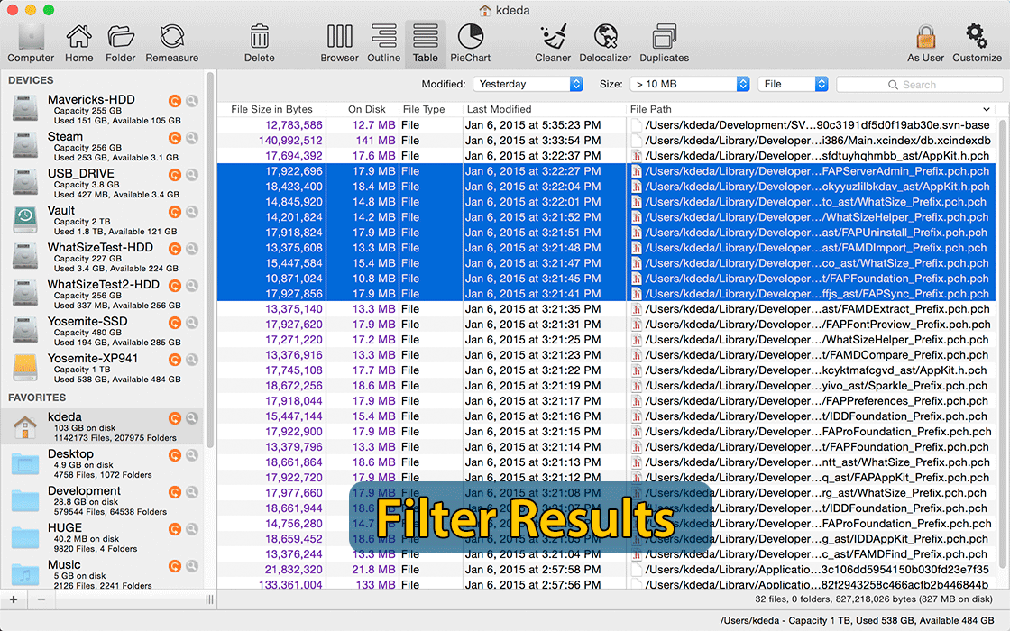 Filter Results To Clean and Speed Up A Mac