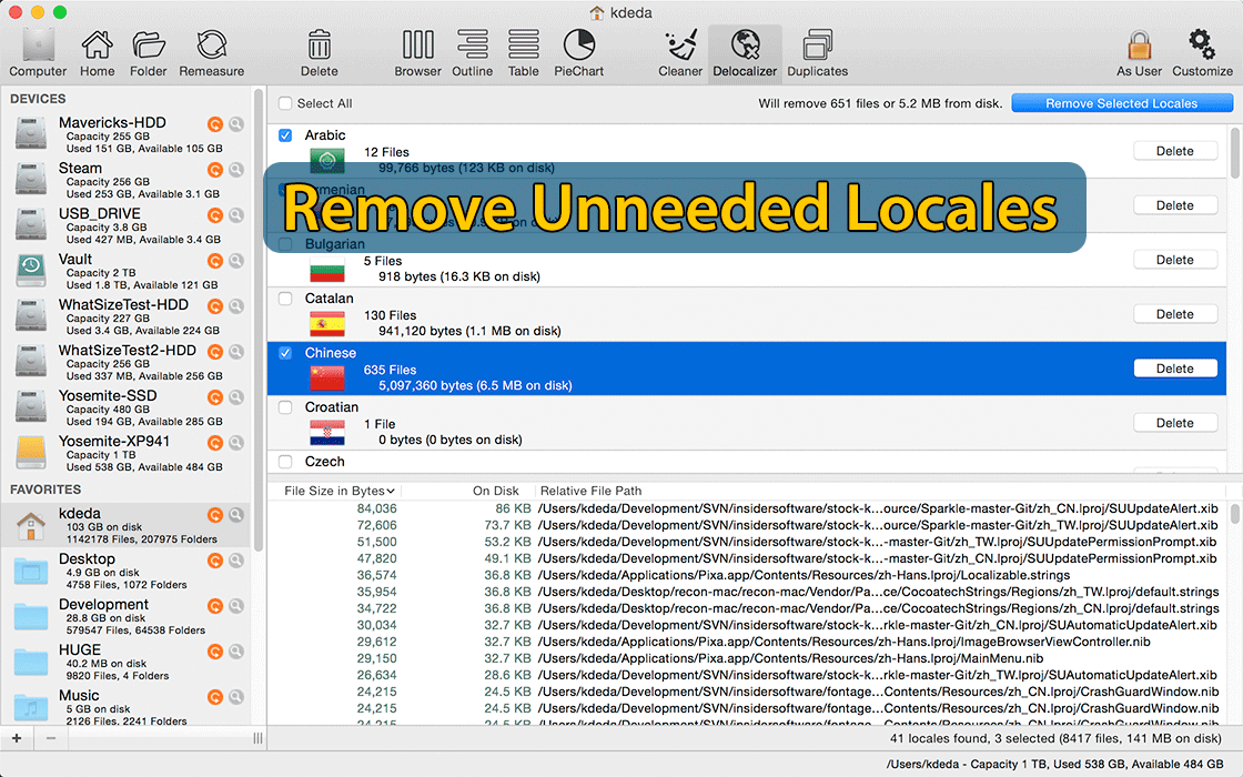 Remove Unneeded Locals To Clean and Speed Up A Mac